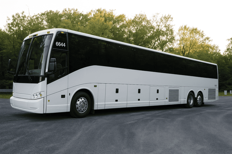exterior of League City Coach Bus Service coach bus