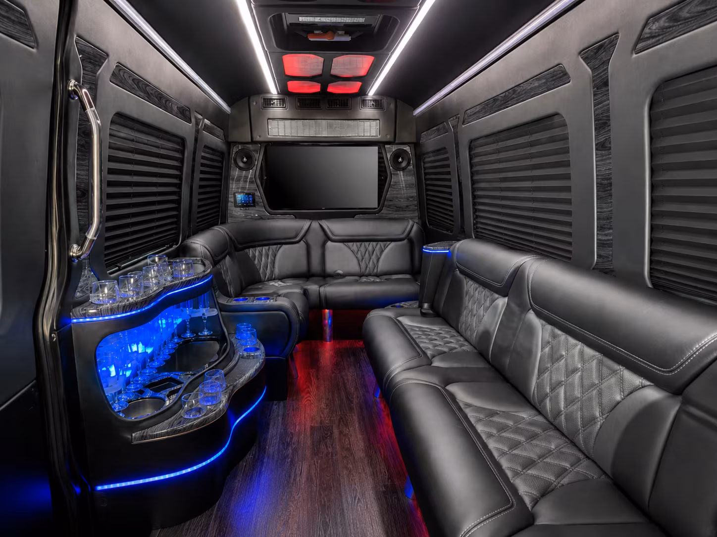 league city 30 passenger party bus inside