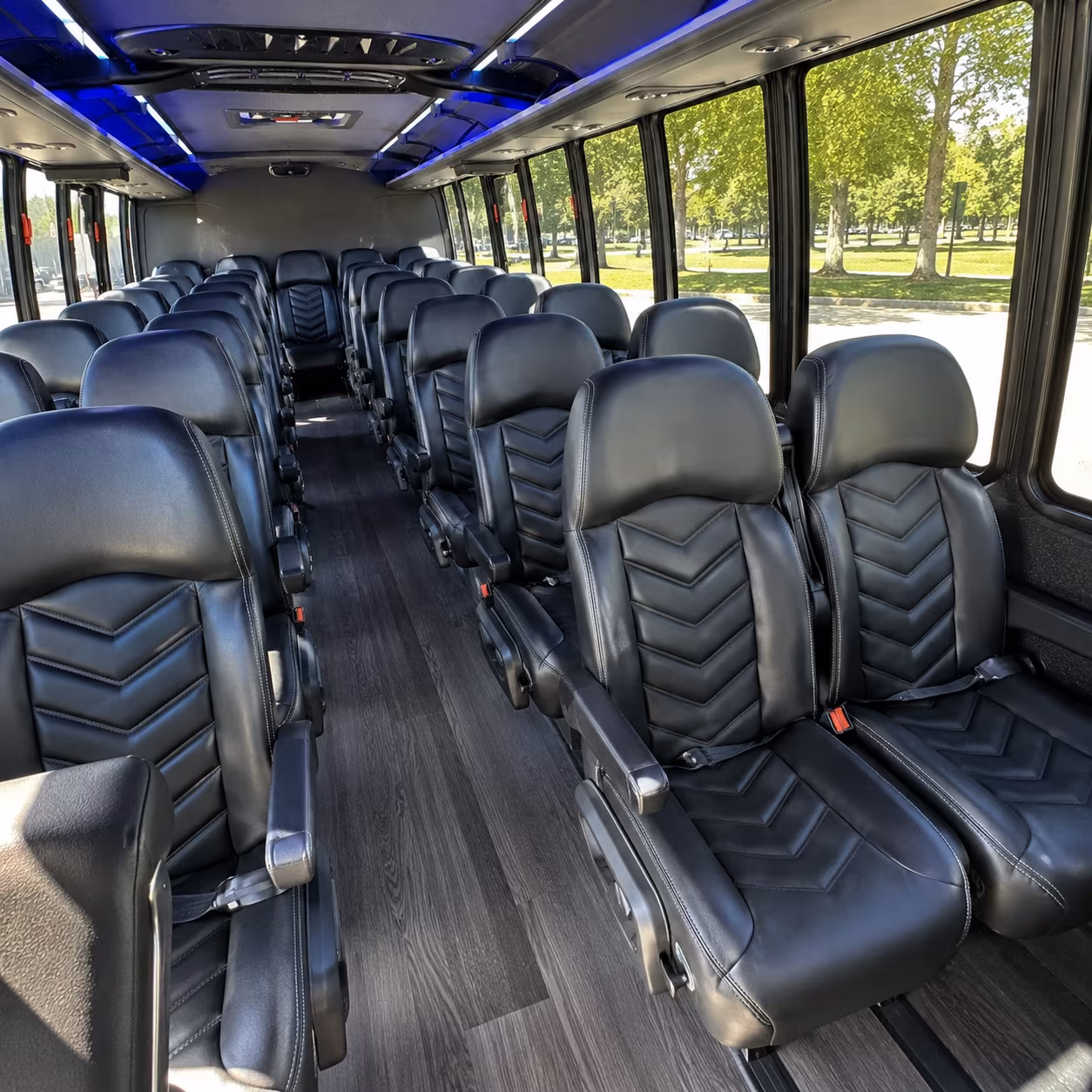 league city 35 passenger minibus interior