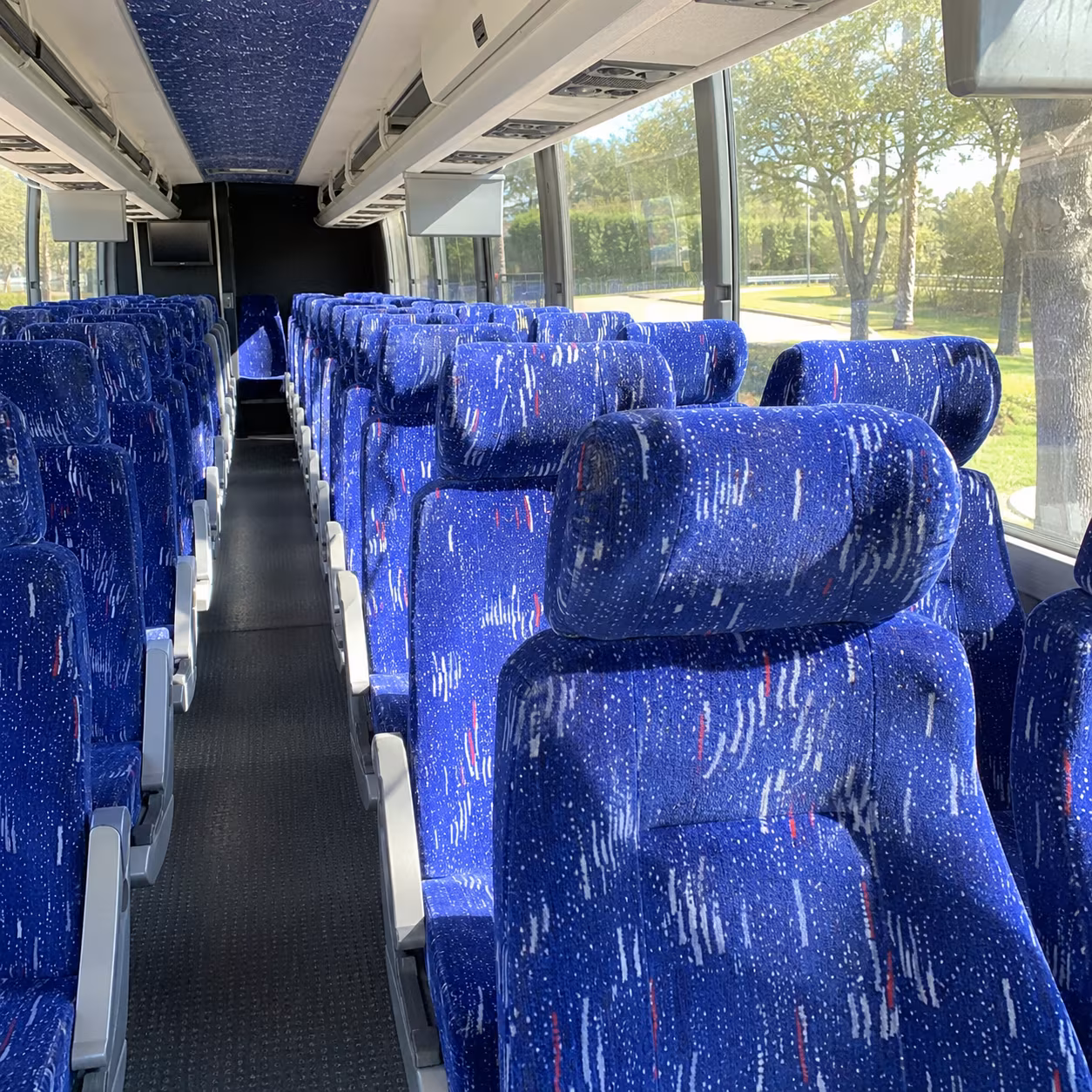 league city 56 passenger charter bus inside